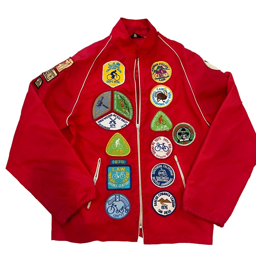 Vintage unisex red cycling Jacket